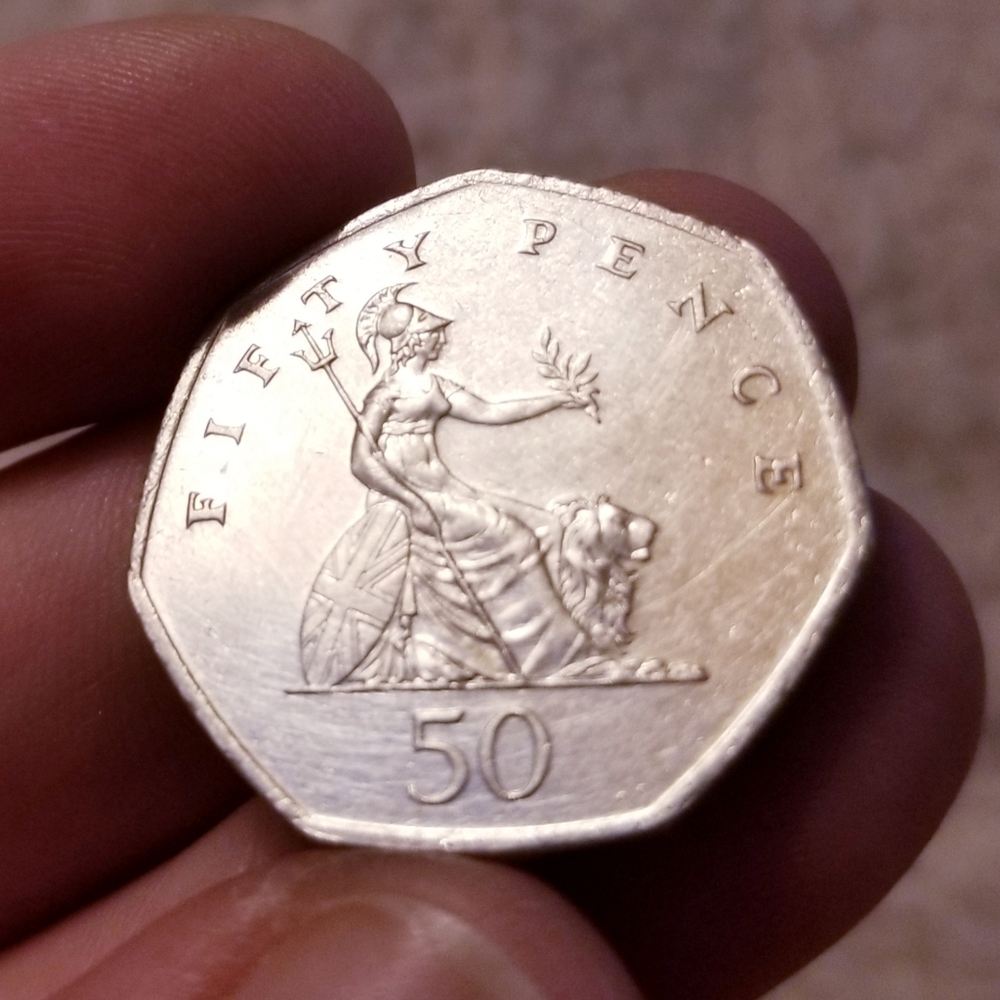 1997 Queen Elizabeth II Fifty Pence Coin Collector Vintage RARE